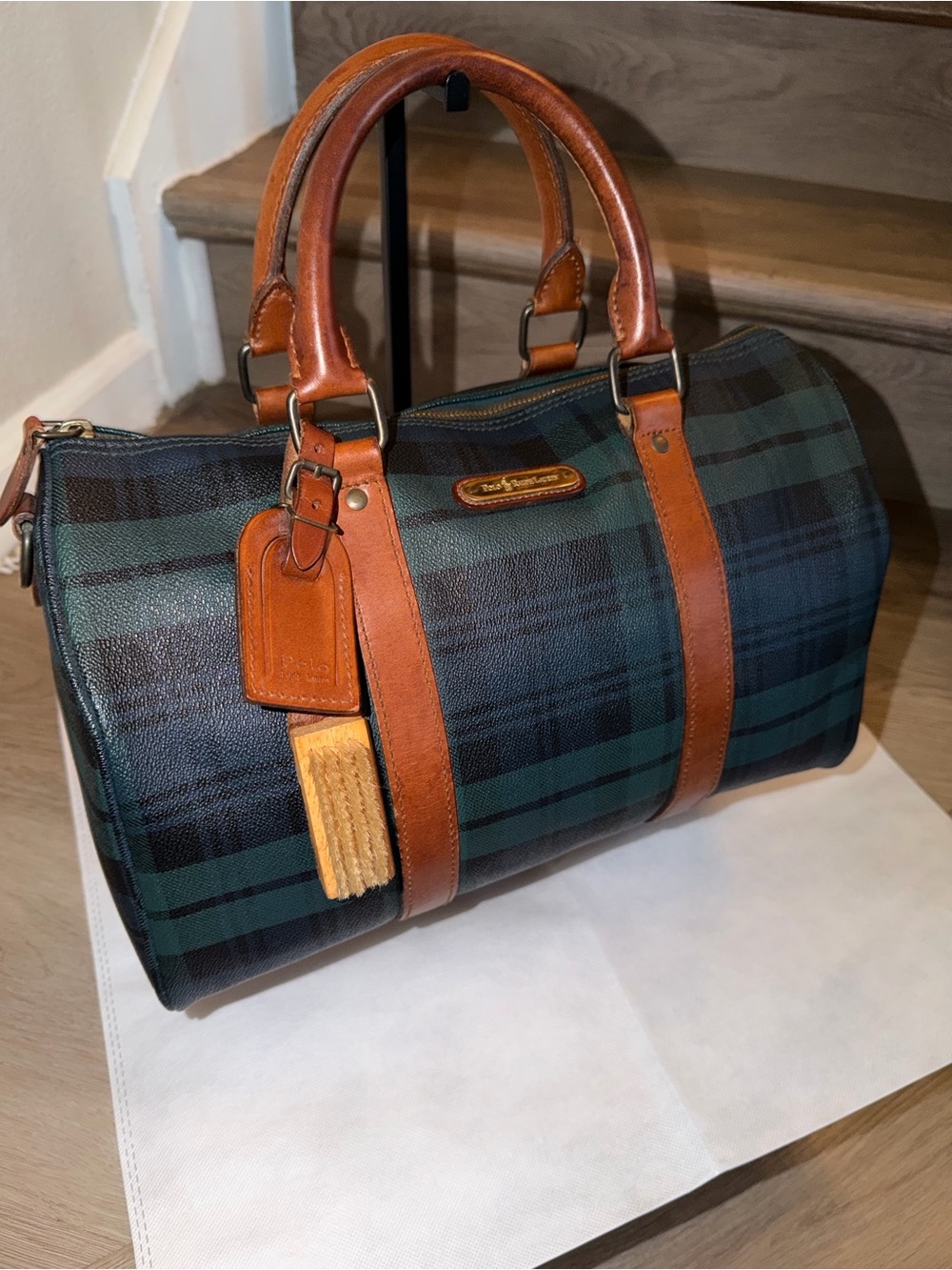 Vintage Polo Ralph Lauren Blackwatch Plaid Boston Bag